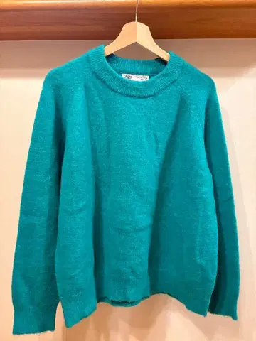 ZARA 울&알파카 블렌드 스웨터 그린