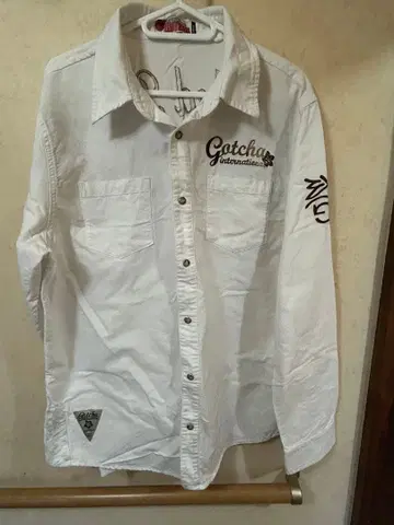 Gotcha 국제적인 자수 셔츠 XL 화이트