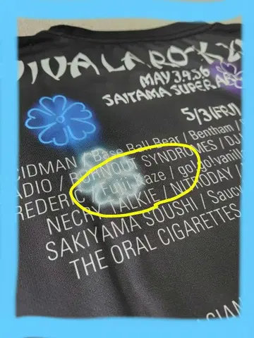 후지이 카제 VIVA LA ROCK 2019 티셔츠 2 L