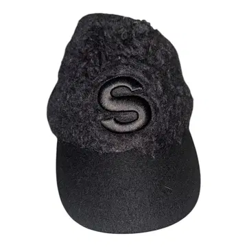 sacai 블랙 플리스 야구 모자 S 로고