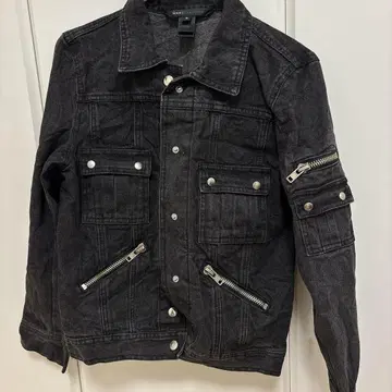 블랙 데님 자켓 블랙 캐주얼 [ S ]