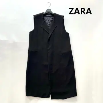 트렌드 자라 ZARA 롱베스트 베스트 블랙 레이온 M 사이즈
