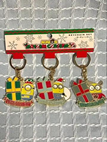 미니언 USJ 크리스마스 키링 키체인 세트