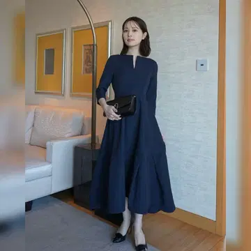 키넥 자카드 드레스 7부 소매