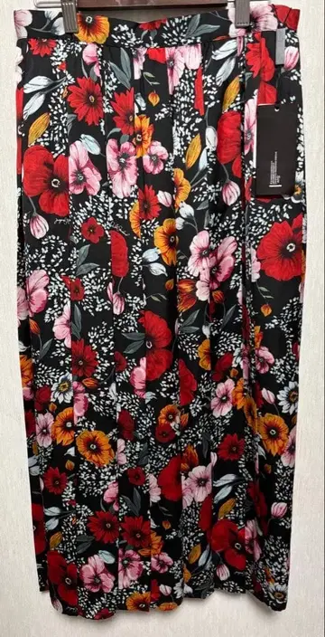 Sov. 더블 스탠다드 클로징 플리츠 스커트 꽃무늬