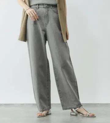 글로벌 워크 good 데님 배기 팬츠 그레이 M