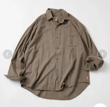 HINSON 레귤러 카라 롱 슬리브 플란넬 셔츠 체크 셔츠