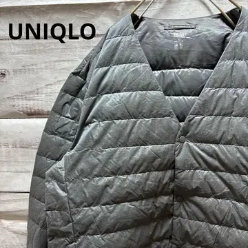 UNIQLO 울트라 라이트 다운 자켓 V넥 노카라 그레이 인기
