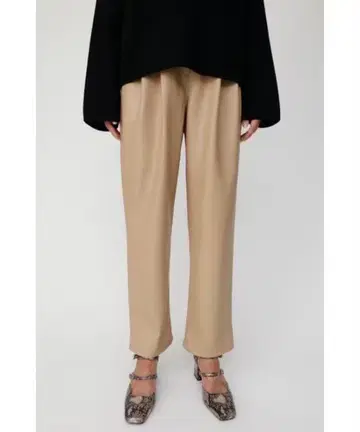moussy 가죽 하이웨스트 팬츠 마우지 베이지