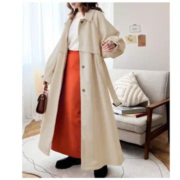 클래식 엘프 2way 스탠드 카라 볼륨 슬리브 트렌치코트 L