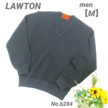 LAWTON 니트 스웨터 M 남성용 빈티지 복고풍 느낌 블랙 단단한 원단