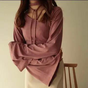 mideal 마이디얼 초커 리브 상의