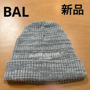 새상품 BAL 니트 캡 자수 그레이 믹스 미국제