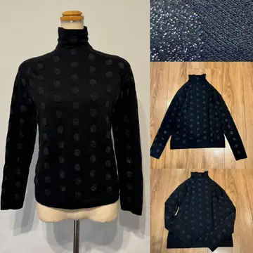 센소유니코 tb 하이넥 라메 도트 티셔츠 38