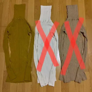 tumugu 랜덤 리브 니트 터틀넥 머스타드