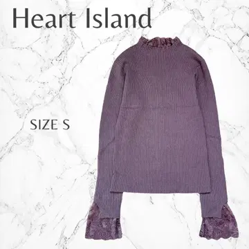 하트 아일랜드 리브 니트 S 타이트 레이스 도킹 이너 오샤레