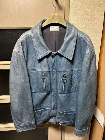 가죽 자켓 블루 가죽 자켓 leather jacket
