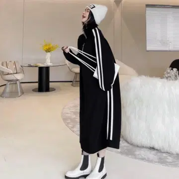 원피스 블랙 트랙 자켓 하프 지퍼 사이드 라인 저지