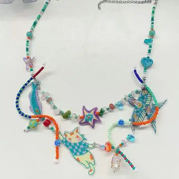 컬러풀 핸드메이드 목걸이