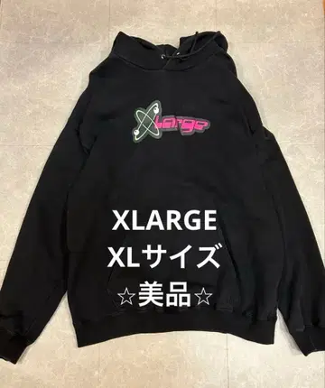 XLARGE 후드티 블랙 로고 XL