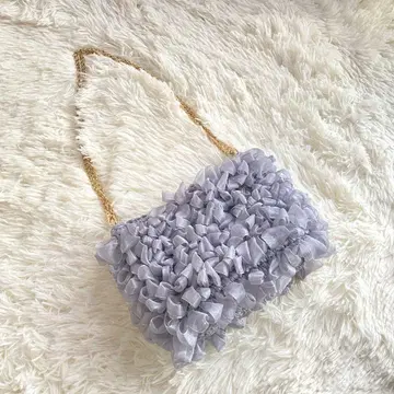 COOCO 쿠코 오간자 테이프 프릴 숄더백 포멀