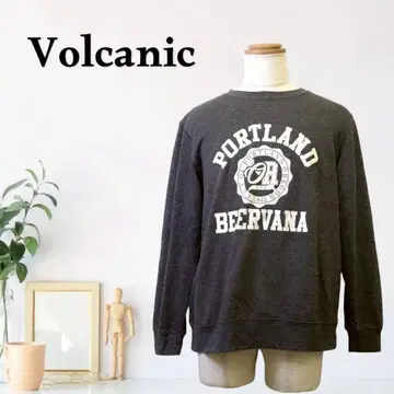 zG366 [ XL ] Volcanic 맨투맨 긴팔 속기모 로고 프린트