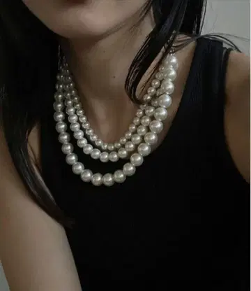 Ameri Vintage 진주 3연 목걸이