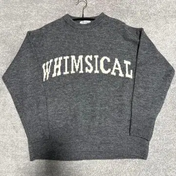 [어 데이 인 더 라이프] 긴팔 니트 스웨터 로고 다크 그레이