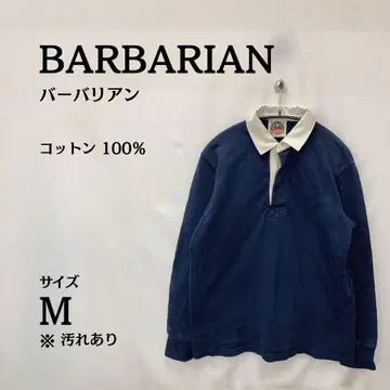 바바리안 BARBARIAN 피케 셔츠 라거 셔츠 네이비 M 사이즈