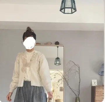 aratama 앤티크 레이스 부착 니트 가디건