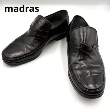 [새상품급] 마드라스 24.0cm 가죽 로퍼 로고 금장 장식