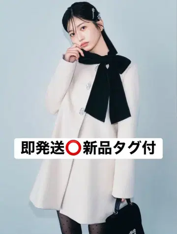 릴리 브라운 [L.B CANDY STOCK] A라인 비쥬 리본 코트