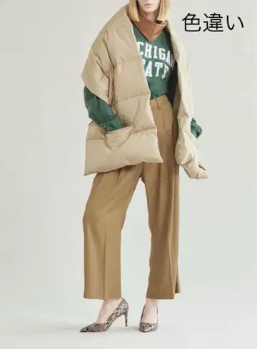 THIRD MAGAZINE 다운 스톨 머플러 리얼 다운 케이프