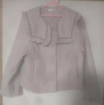 아오키 미사코 m petit 시마무라 프릴 옷깃 핑크 그레이지 자켓