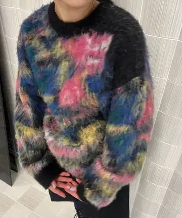 WILTED FLOWER MOHAIR JACQUARD KNIT TOP