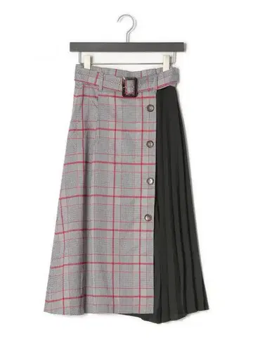체크 아지메 트렌치 스커트
