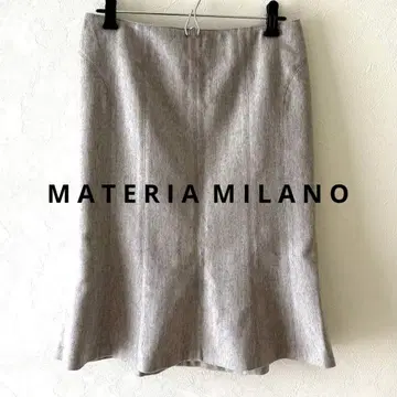 MATERIA MILANO 무릎 기장 머메이드 스커트 38 그레이