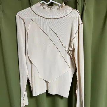 todo 베이지 리브 셔츠