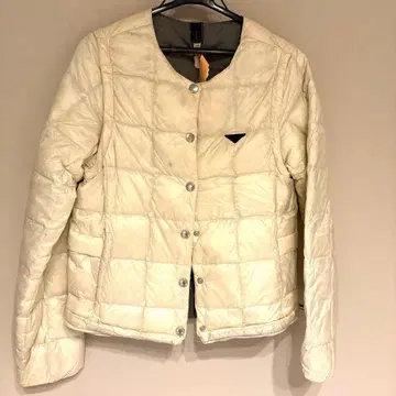 TAION EXTRA 여성용 XS 크림색 다운 자켓