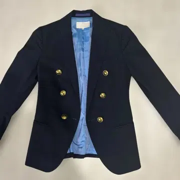 블랙 골드 버튼 더블 브레스트 자켓