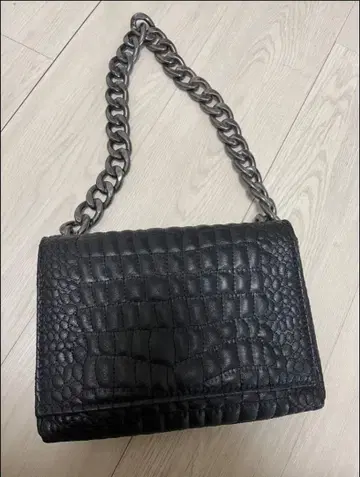 ZARA 블랙 가죽 체인 숄더백