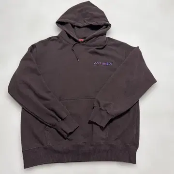 AVIREX 브라운 후드 부착 후드티 L