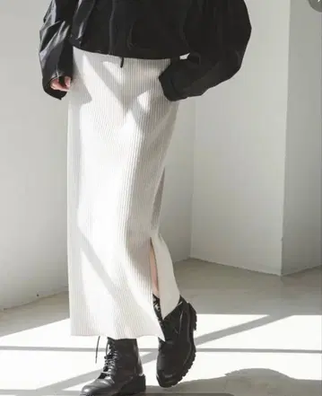 NOBLE 골지 타이트 스커트 그레이 B 36