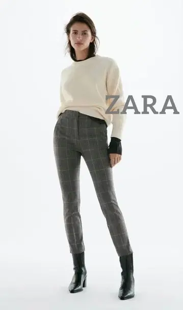 ZARA 여성용 체크 팬츠 M 사이즈