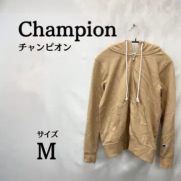 Champion 베이지 풀 집업 후드티 M 사이즈