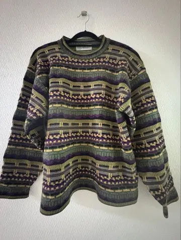 당일 발송 그린 보라색 노랑 니트 스웨터