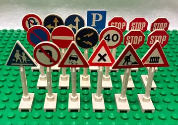 레고 (LEGO) 정품 올드 레고 도로 표지판 표지판 부품