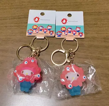 만박 산리오 클리어 컬러 키링 키티 마이멜로디 세트