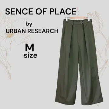 어반 리서치 새상품급 와이드 팬츠 올리브 그린 다크 그린