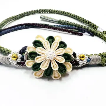 새상품 미사용 후리소데용 허리띠 츠마미자이쿠 장식 꽃 장식 펄 비즈